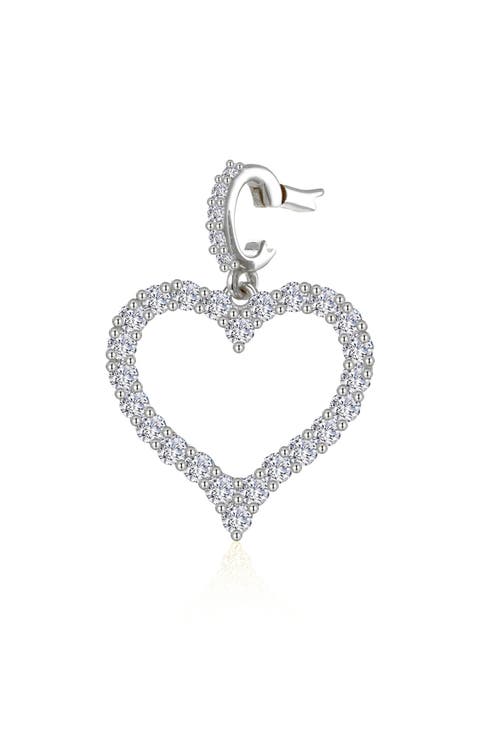 Amara Simulated Diamond Open Heart Pendant Charm