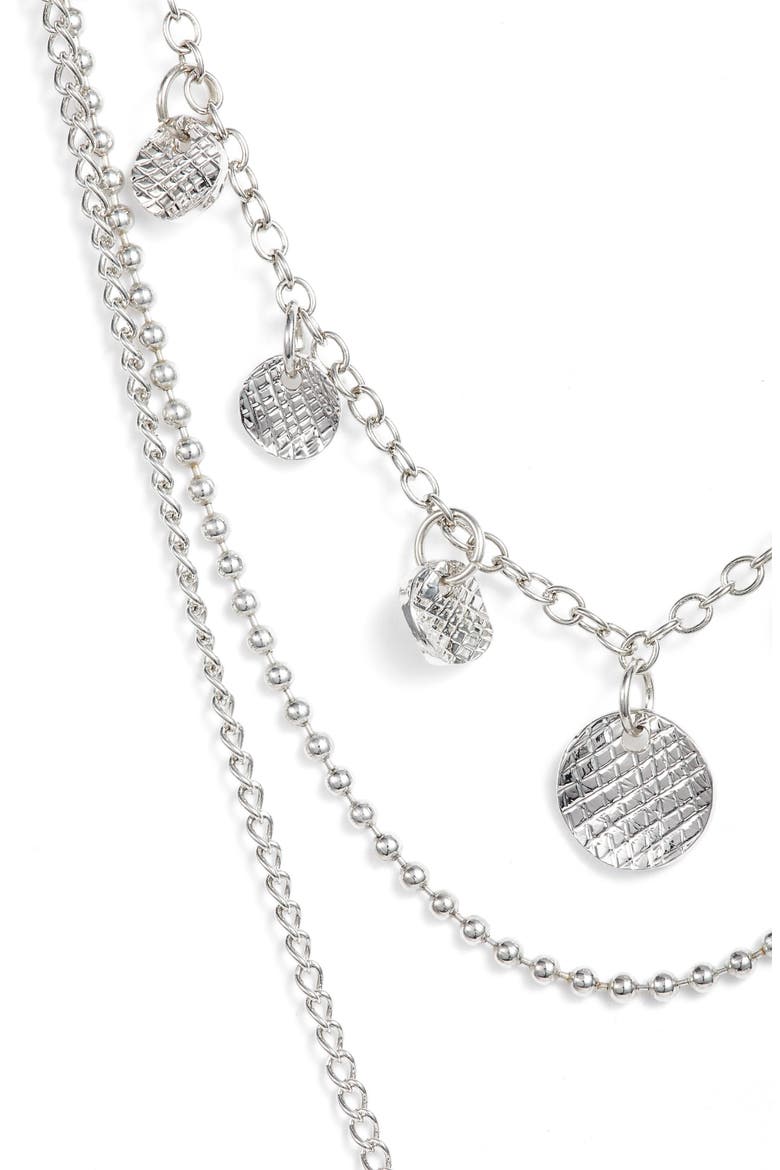 Layered Lariat Necklace, Alternate, color, SILVER
