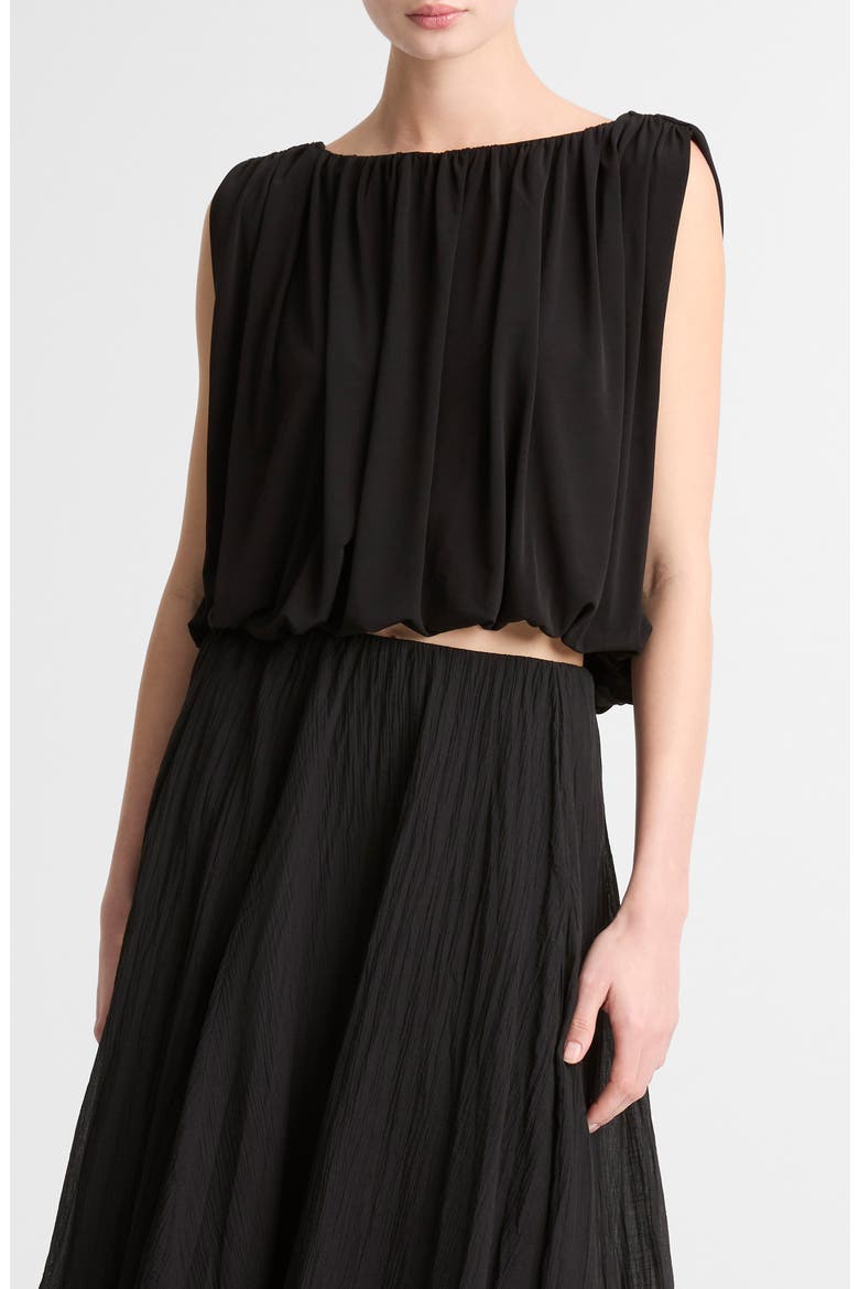 Sleeveless Bubble Hem Top, Main, color, BLACK