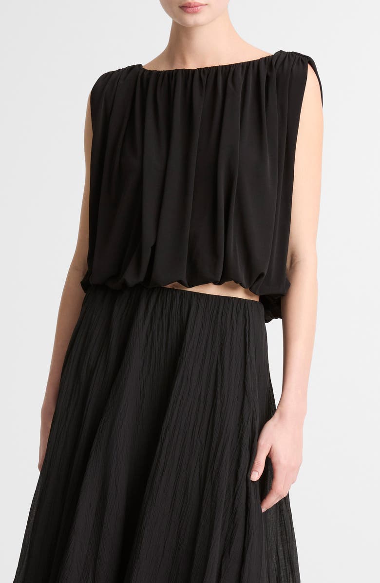 Vince Sleeveless Bubble Hem Top, Main, color, Black
