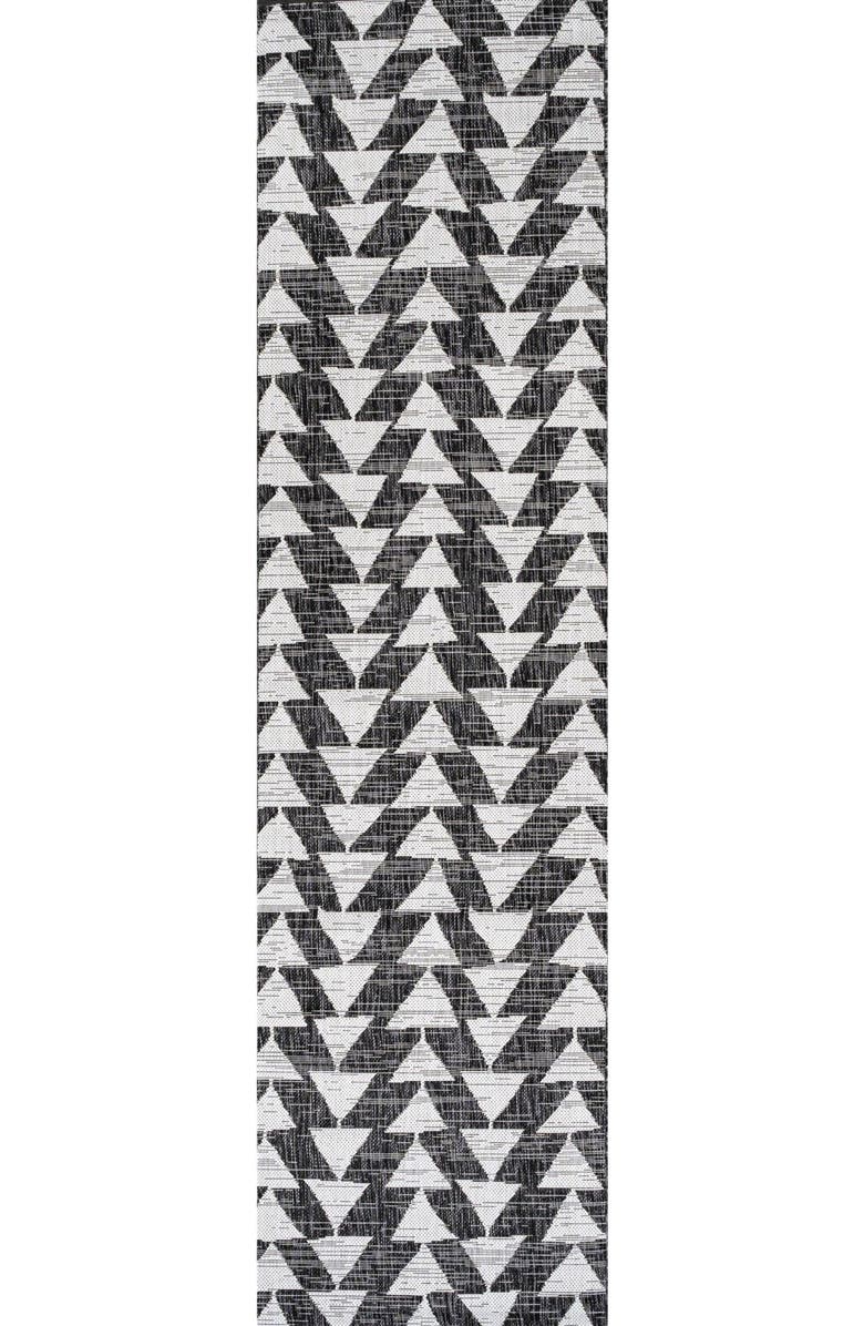 JONATHAN Y Andratx Modern  Geometric Indoor/Outdoor Area Rug, Main, color, Black/Ivory