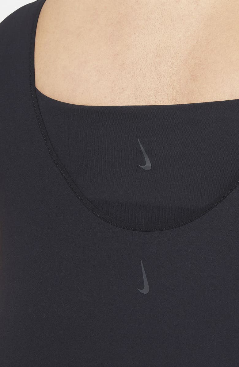 Nike Yoga Luxe Short Sleeve Top, Alternate, color, Black/ Dark Smoke Grey