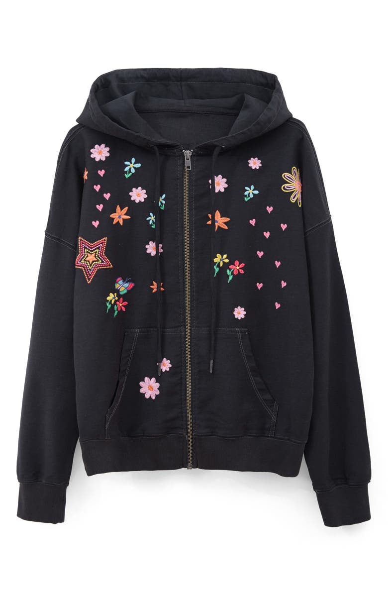 Billy T Sketchbook Embroidered Zip-Up Graphic Hoodie, Alternate, color, Bristol Black