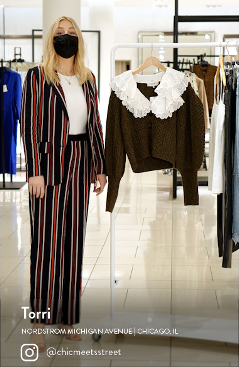 Juliette Merino Wool Cardigan with Removable Collar, sales video thumbnail