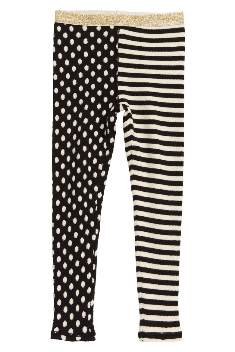 Kids' Print Leggings, Main, color, WHITE DOTS- BLACK STRIPES