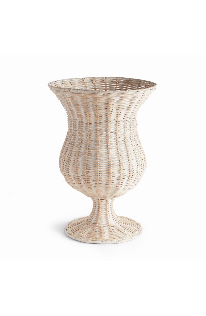 Napa Home & Garden Chesapeake Rattan Footed Urn Tall - Whitewash, Main, color, White