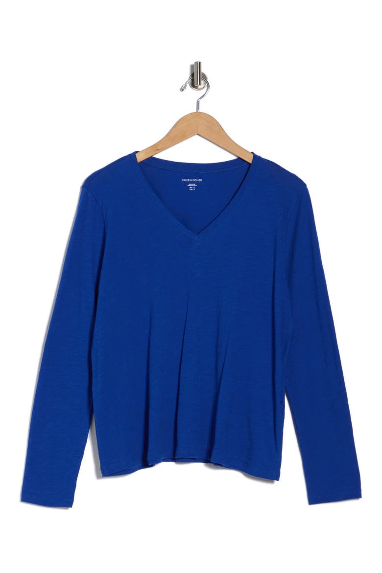 V-Neck Easy Organic Cotton T-Shirt, Alternate, color, LAPIS