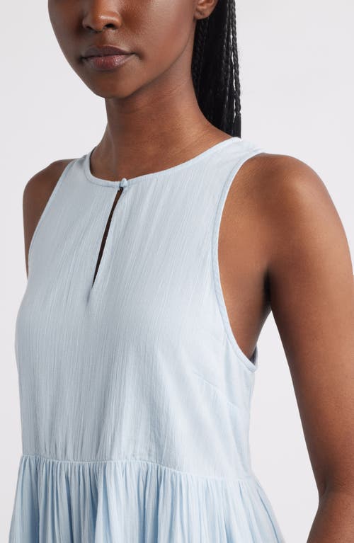 Treasure & Bond Sleeveless Tiered Cotton Gauze Maxi Sundress In Blue