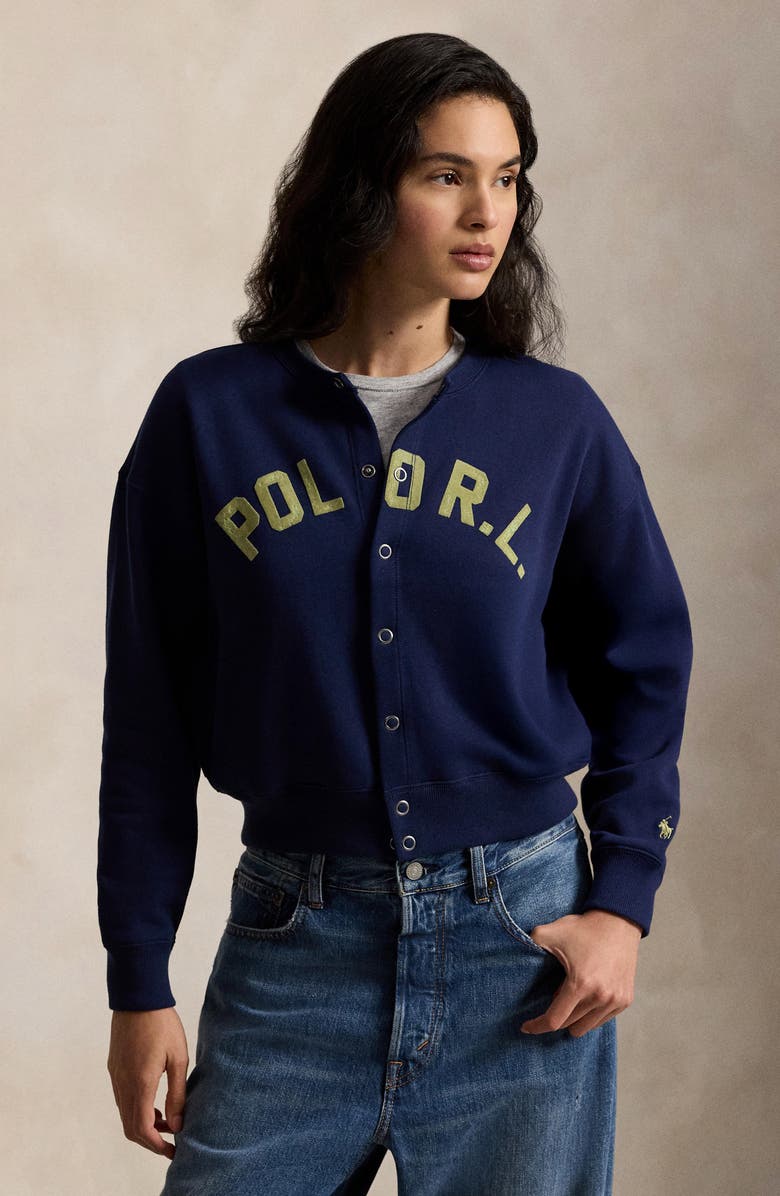 Polo Ralph Lauren Cotton Blend Cardigan, Alternate, color, Newport Navy