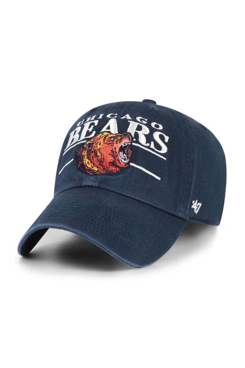 Men's '47 Navy Chicago Bears Throwback Graphic Clean Up Adjustable Hat, Alternate, color, Navy