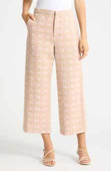 Lula Houndstooth Crop Straight Leg Trousers