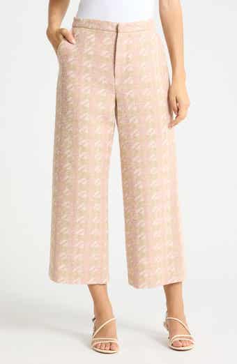 Lula Houndstooth Crop Straight Leg Trousers
