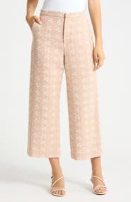 L'AGENCE Lula Houndstooth Crop Straight Leg Trousers