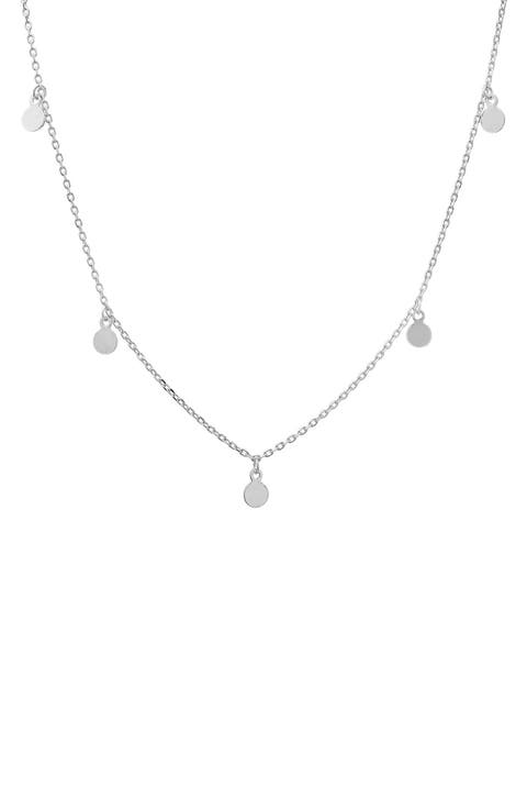 Sterling Silver Dangle Fringe Station Necklace