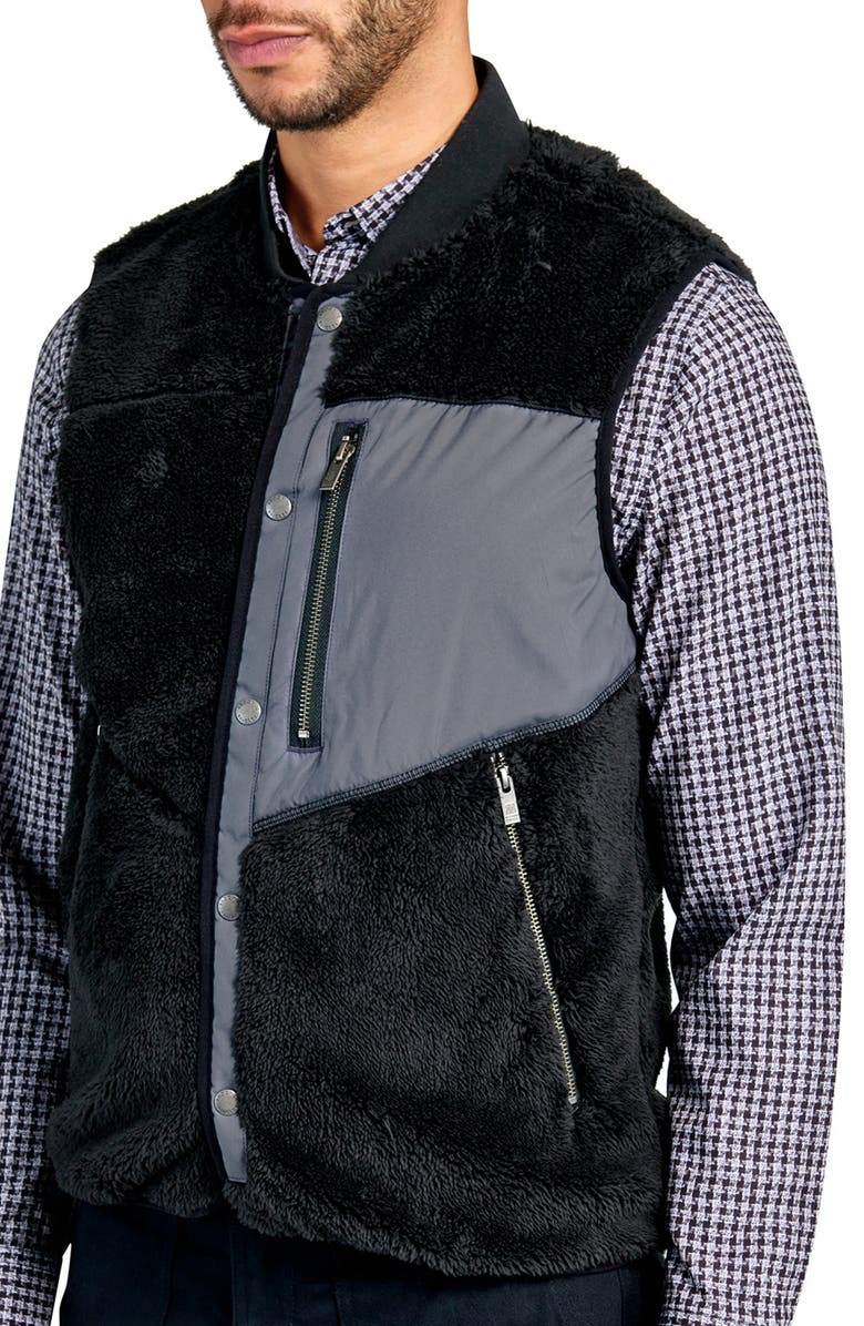 Brooklyn Brigade Solid Fuzzy Vest, Alternate, color, Black