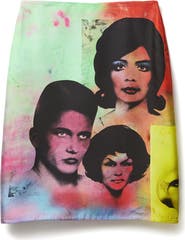 Versace Print Silk Twill Pencil Skirt