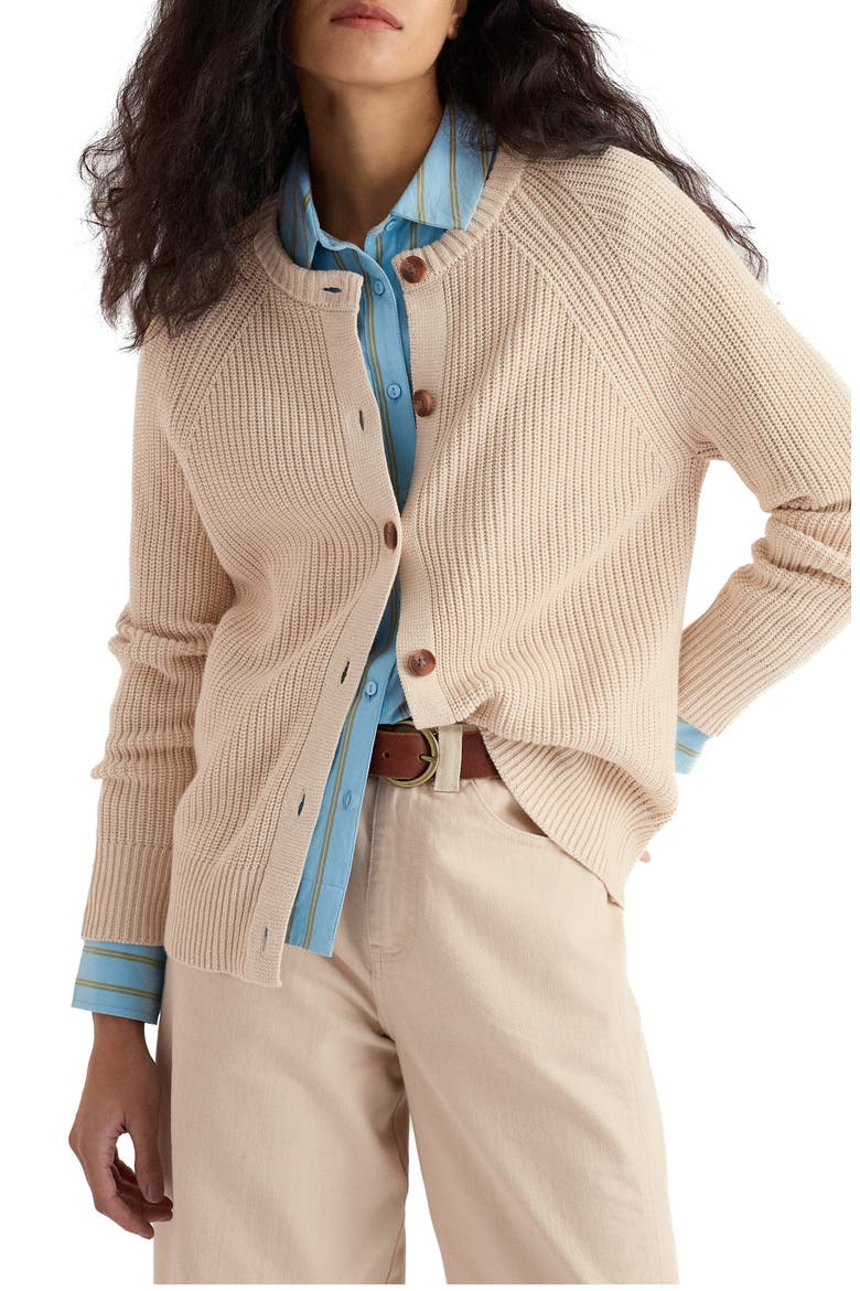 Potters Meadow Organic Cotton Cardigan, Main, color, CHALK