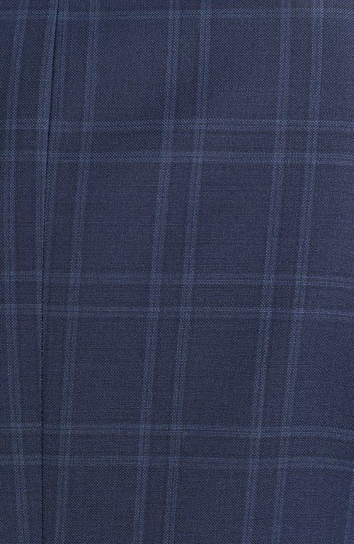 Cricketeer Navy Windowpane Plaid Wool Blend Suit In Navy