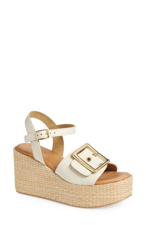 Chocolat Blu Jenis Ankle Strap Platform Wedge Sandal In Ice Leather