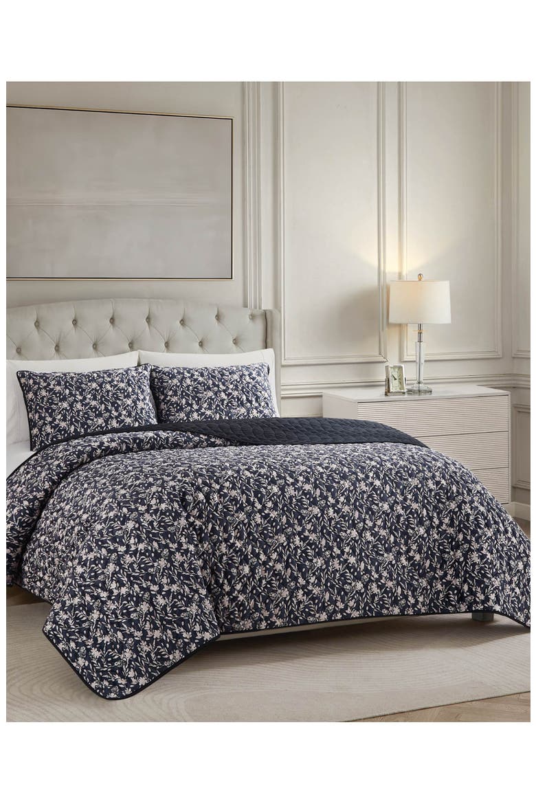 Vanna Velvet Quilt Set, Alternate, color, BLACK