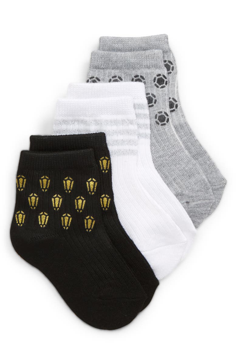 Nordstrom Kids' Assorted 3-Pack Ankle Socks, Main, color, 