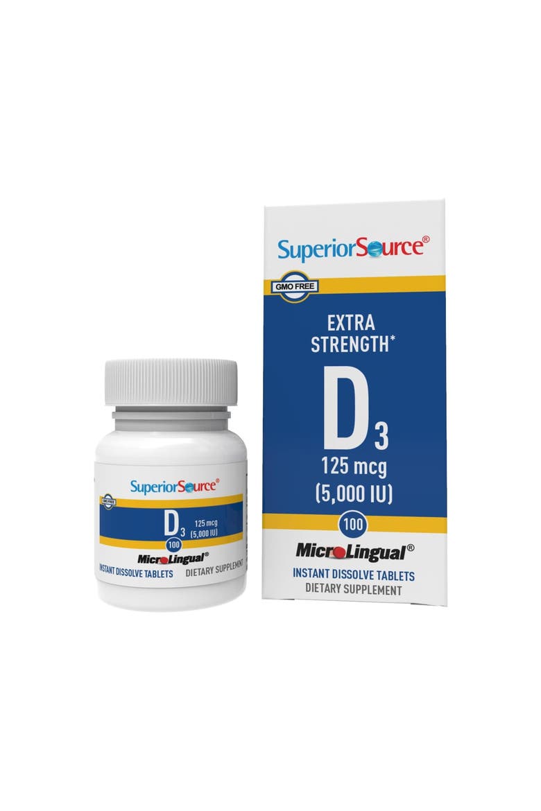 Vitamin D3 Sublingual Dissolving Tablets, Main, color, White