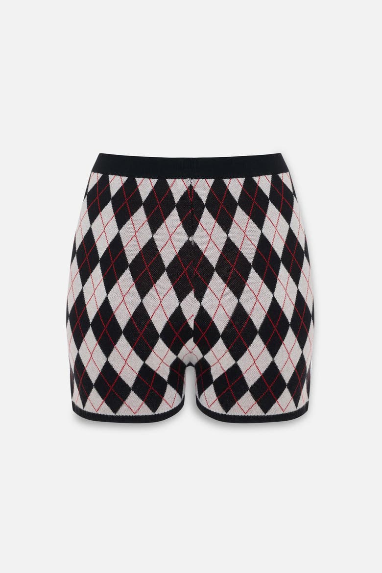 Daydreamers Argyle Knit Mini Short, Alternate, color, BLACK