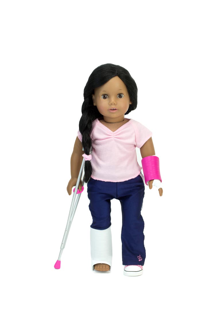 Sophia's Doll Wheelchair & Crutch Set, Alternate, color, HOT PINK/ SILVER