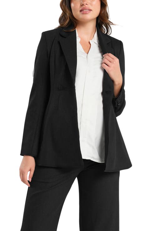 Women's Tailored Maternity Workwear Blazer in Italian Stretch Suiting Fabric