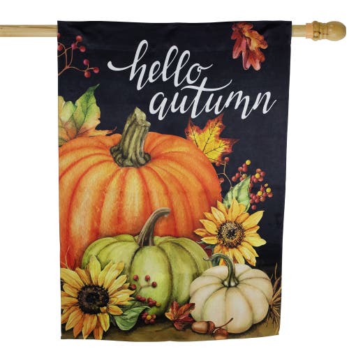 Northlight Pumpkins And Sunflowers Hello Autumn Outdoor Fall Harvest House Flag In Black