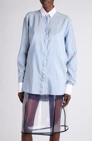 TOM FORD Striped Silk Boyfriend Shirt