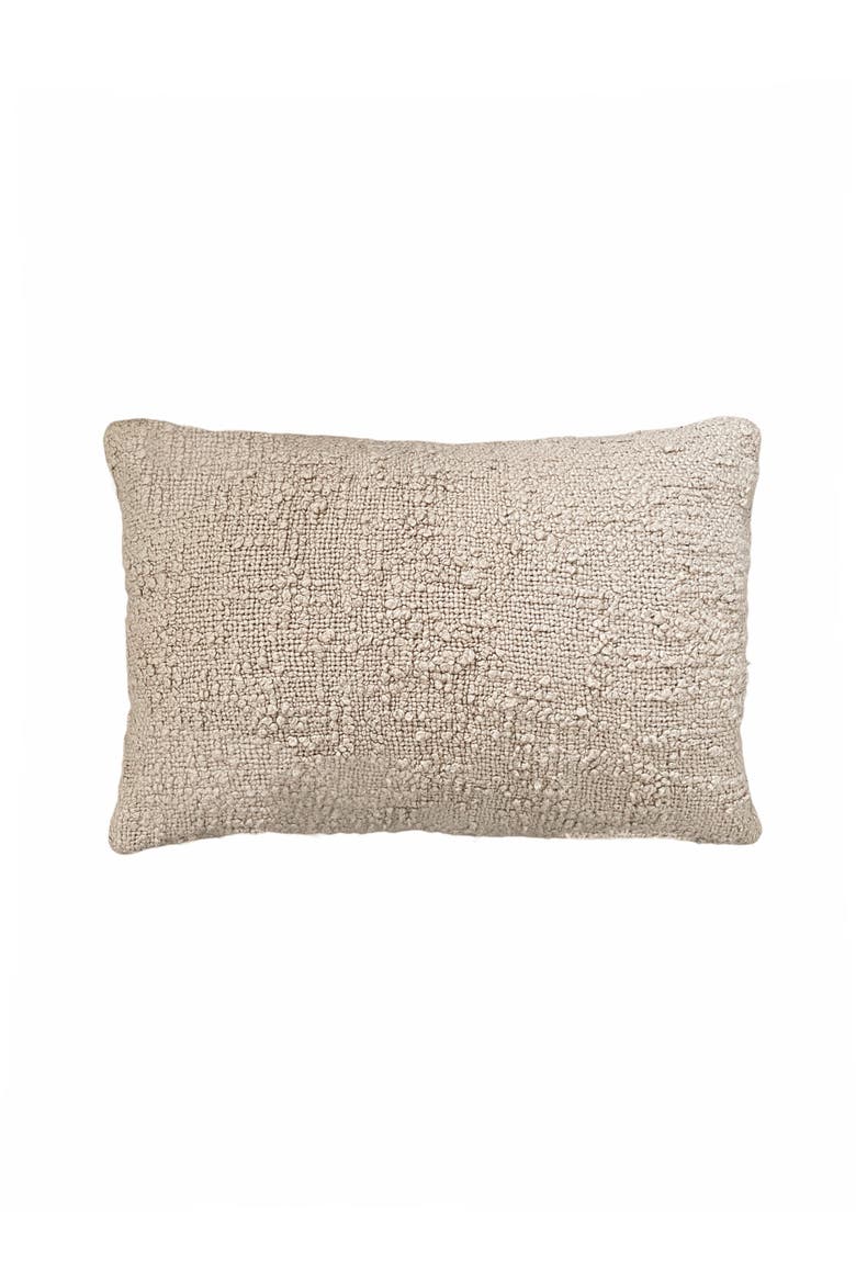 Cozy Cotton Boucle Lumbar Pillow with Down Alternative Insert, Main, color, Beige