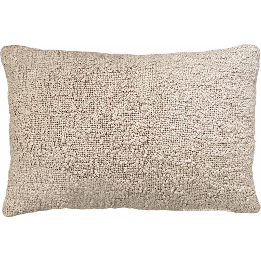 Anaya Cozy Cotton Boucle Lumbar Pillow With Down Alternative Insert In Beige