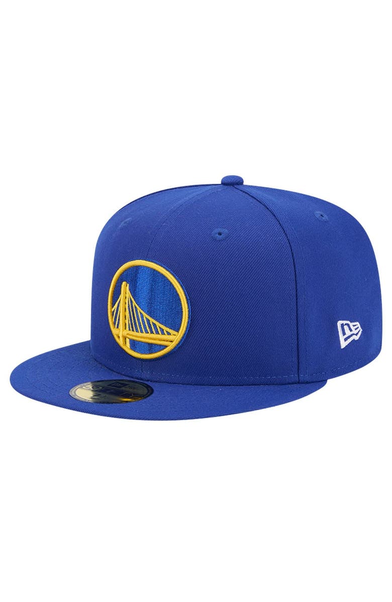 New Era Men's New Era Royal Golden State Warriors Court Sport Leather Applique 59FIFTY Fitted Hat, Alternate, color, Royal