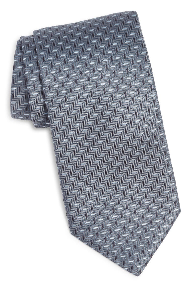 Geometric Silk Tie, Main, color, LIGHT BLUE