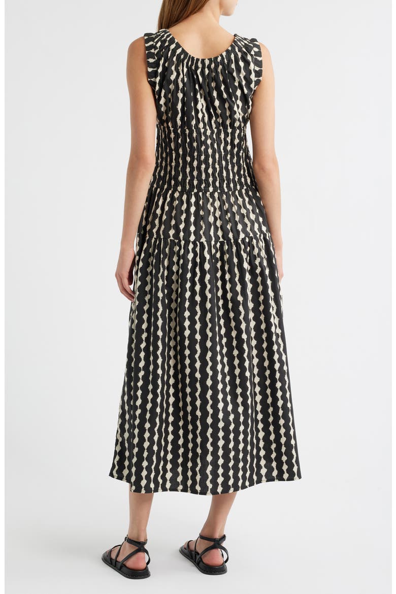 Anastasia Shirred Sleeveless Maxi Dress, Alternate, color, PAINTED NOIR