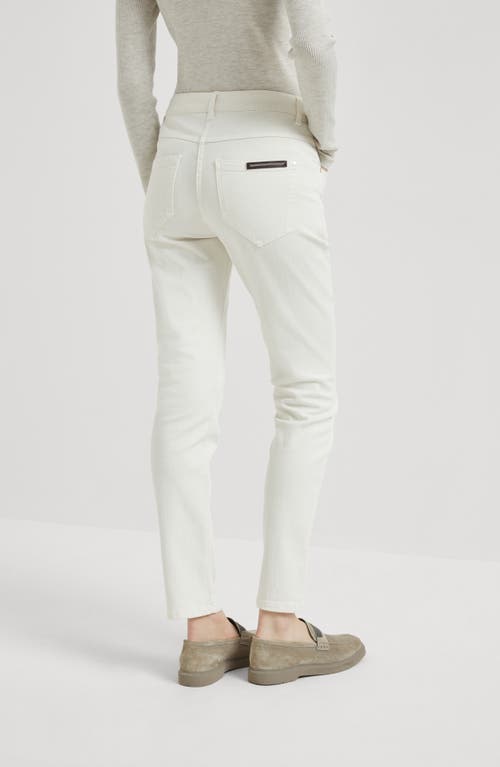 Brunello Cucinelli Five Classic Pockets Denim Trousers In Chalk