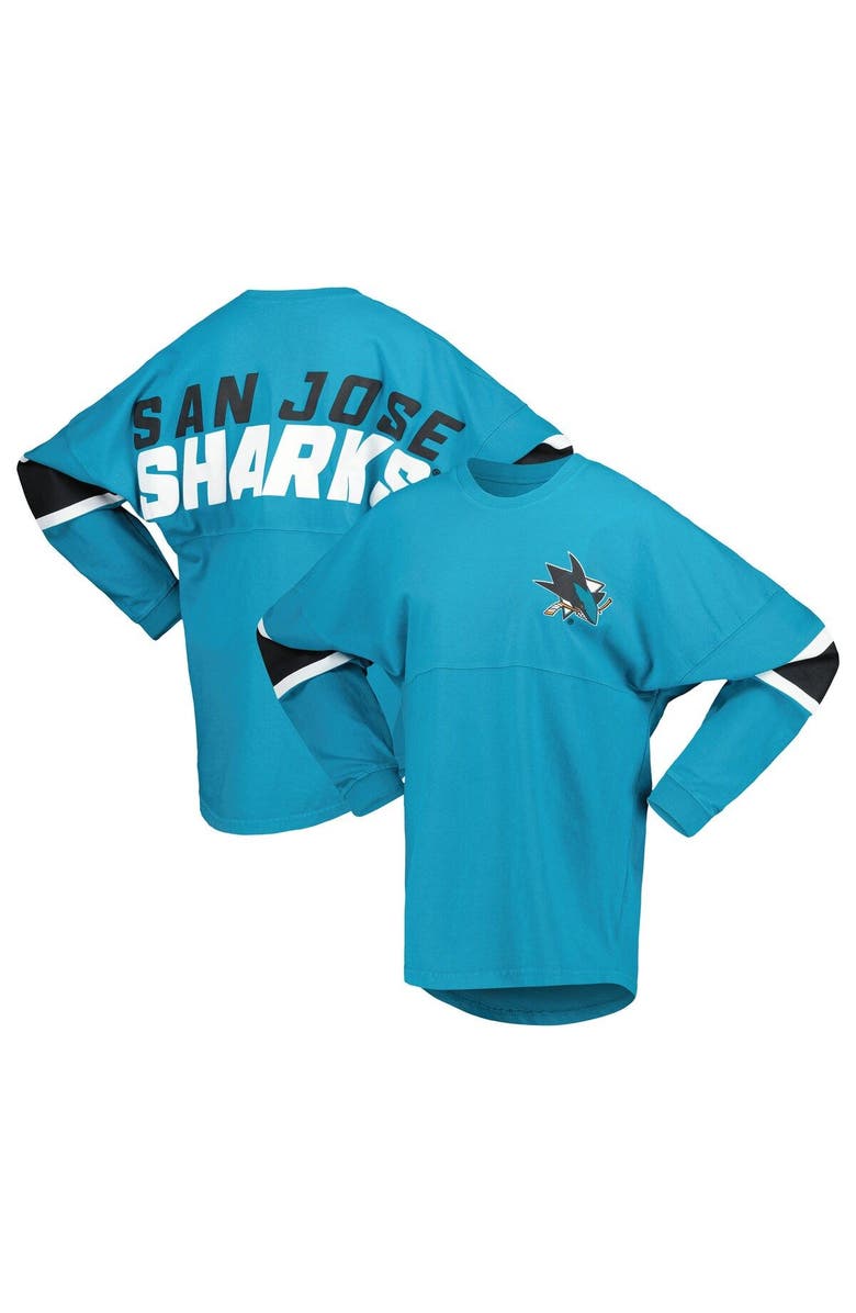 FANATICS Women's Fanatics Branded Teal San Jose Sharks Jersey Long Sleeve T-Shirt, Main, color, Teal