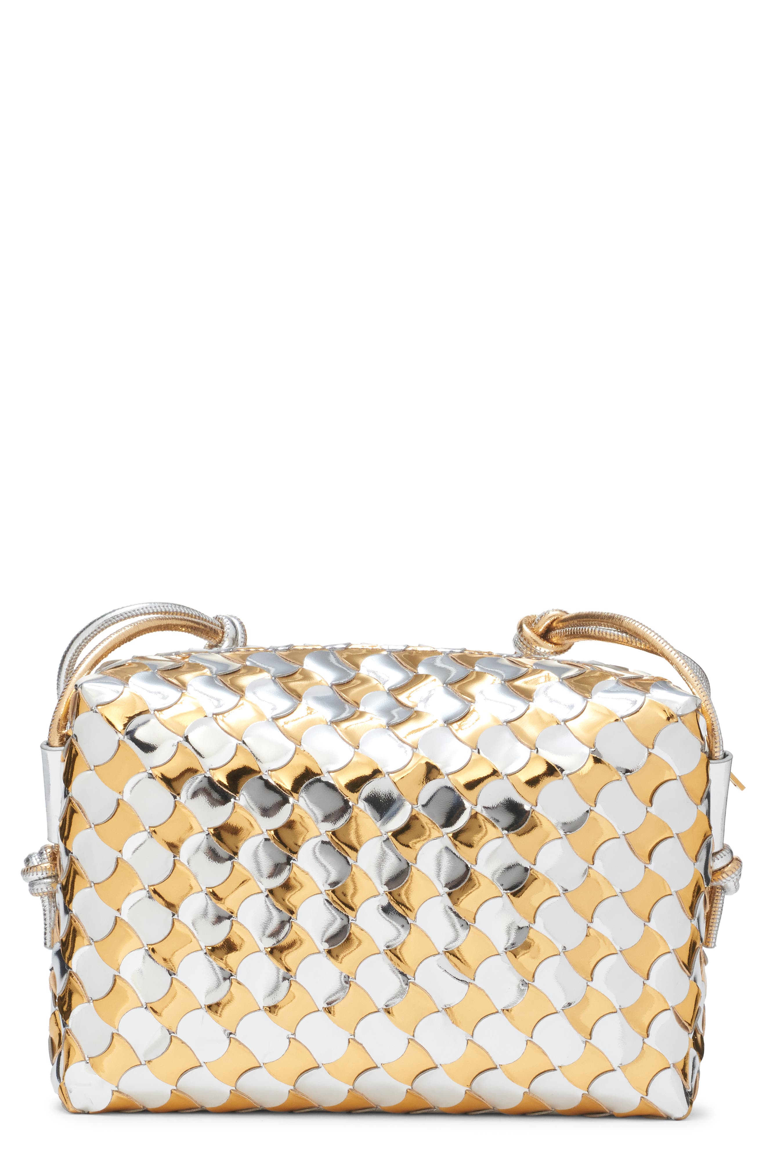 Bottega Veneta Small Pavimento Metallic Leather Crossbody Bag, Main, color, 