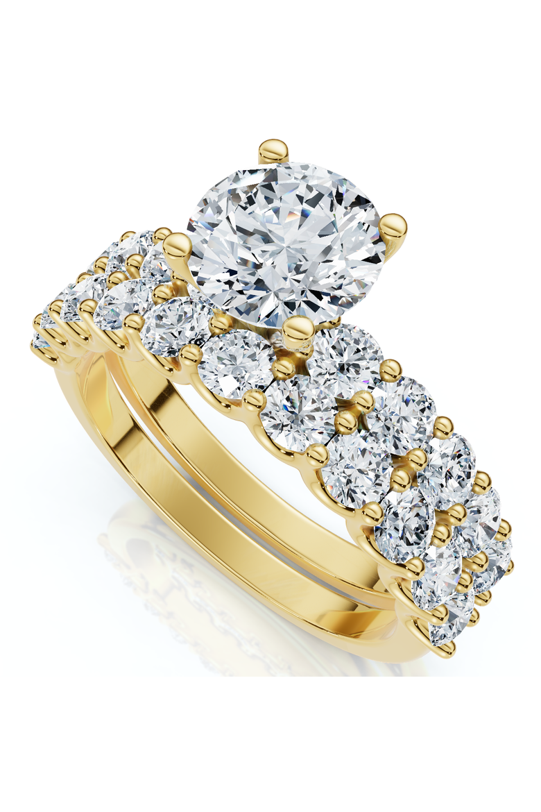 2 1/2Ct Celeste Diamond Engagement Ring Set 10K Gold Lab Grown, Main, color, 10k Yellow Gold