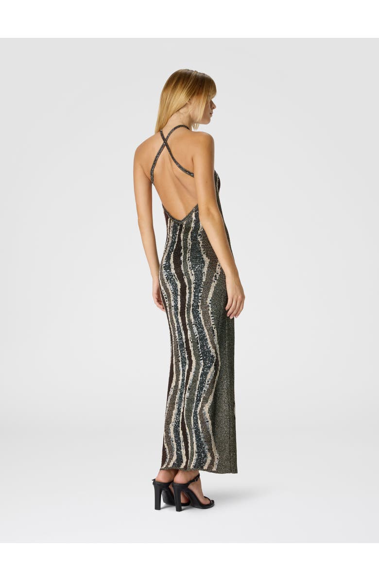 Missoni Long Dress With Wave Pattern, Alternate, color, Brown