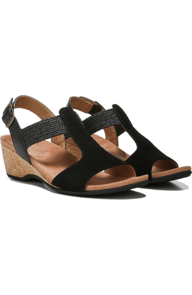 Vionic Kaytie T-Strap Wedge Sandal, Main, color,