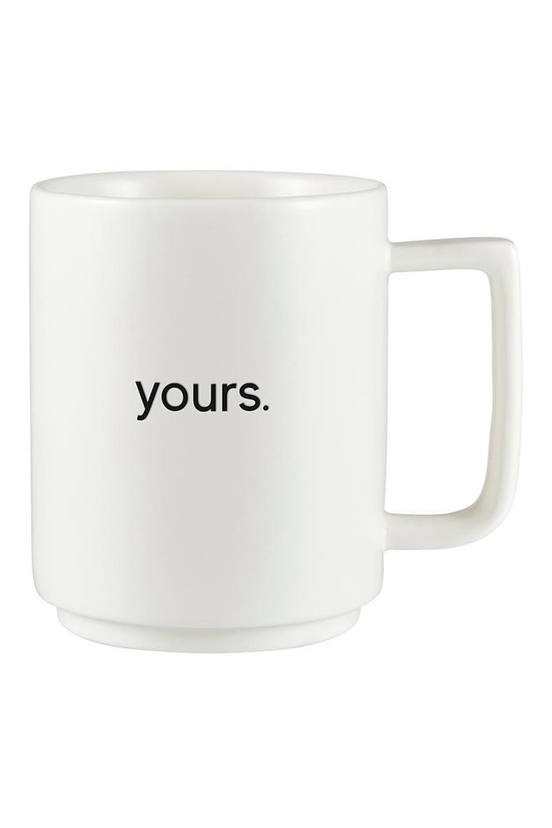 Yours & Mine Set of 2 Matte Mugs, Alternate, color, WHITE/ BLACK