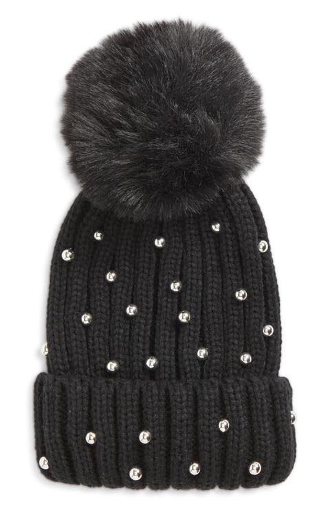 Kids' Faux Fur Pom Beanie