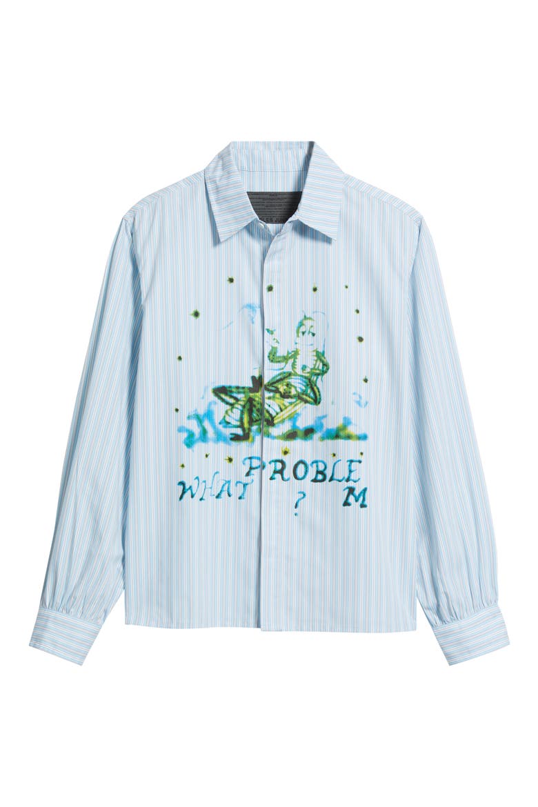 What Problem Button-Up Shirt, Alternate, color, BLUE