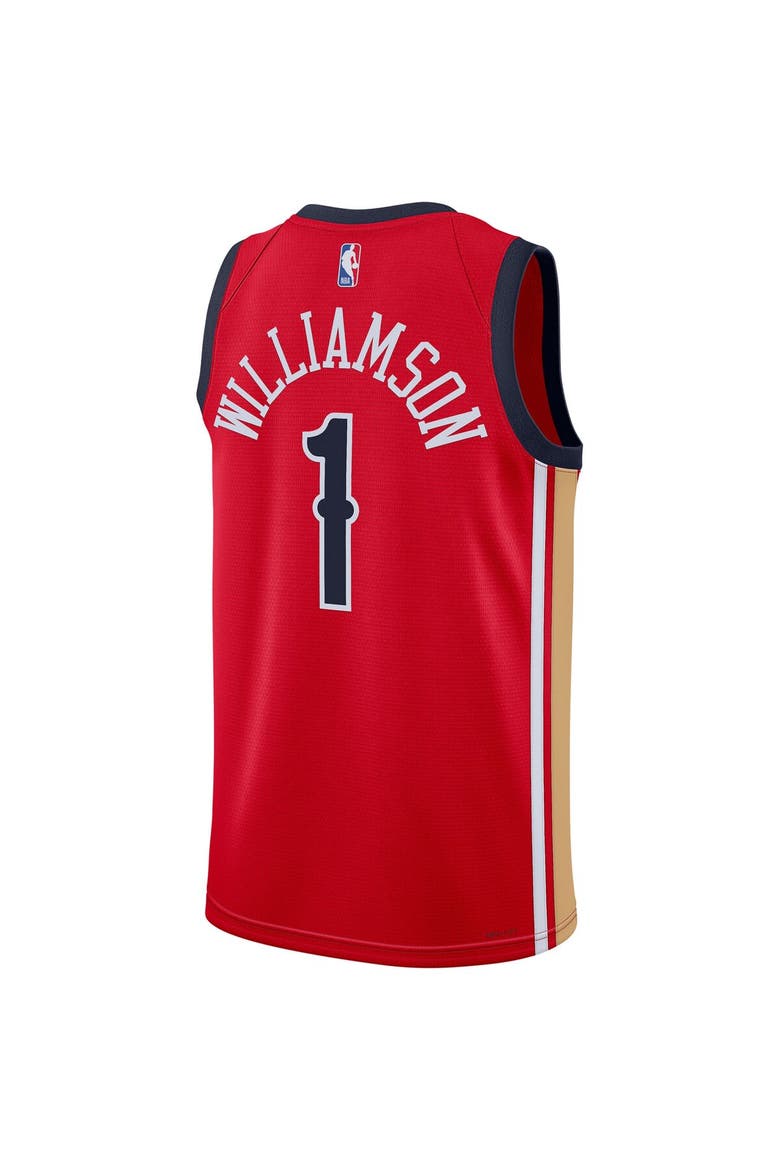 Unisex Jordan Brand Zion Williamson Red New Orleans Pelicans Swingman Jersey - Statement Edition, Alternate, color, Red