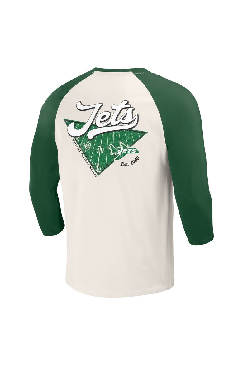 Men's Darius Rucker Collection by Fanatics Kelly Green/White New York Jets Raglan 3/4 Sleeve T-Shirt, Alternate, color, Kelly Green