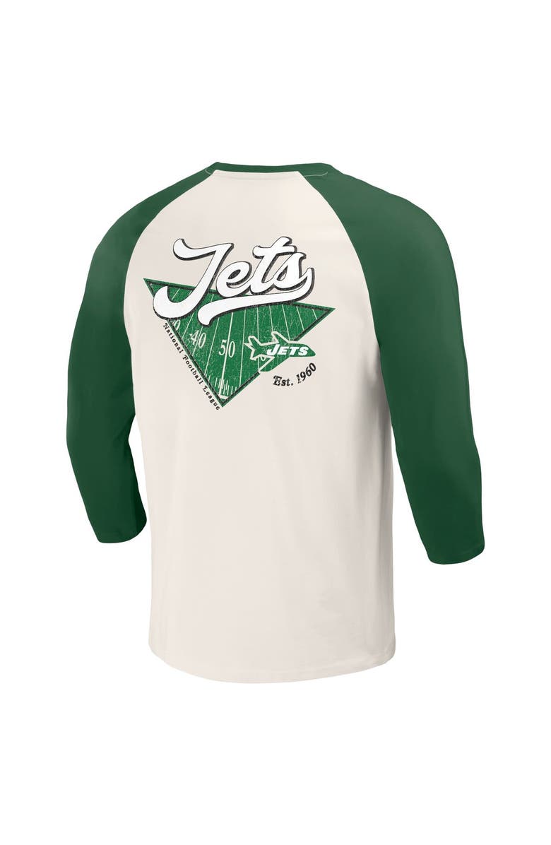 Darius Rucker Collection by Fanatics Men's Darius Rucker Collection by Fanatics Kelly Green/White New York Jets Raglan 3/4 Sleeve T-Shirt, Alternate, color, Kelly Green
