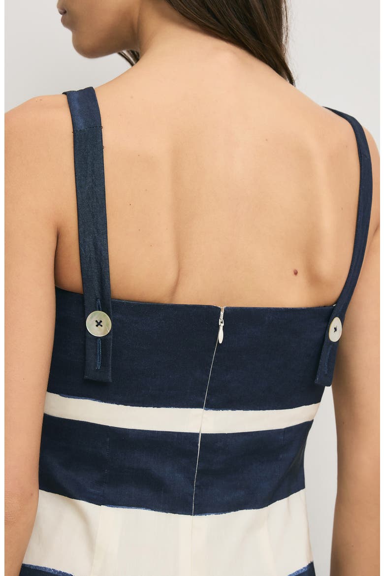 Ella Stripe Sleeveless Midi Dress, Alternate, color, NAVY DOVE