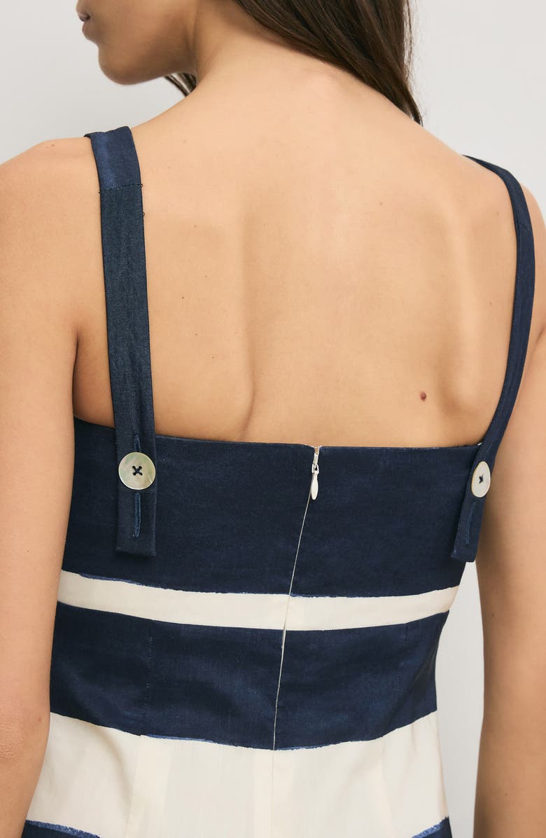 Veronica Beard Ella Stripe Sleeveless Midi Dress, Alternate, color, Navy Dove